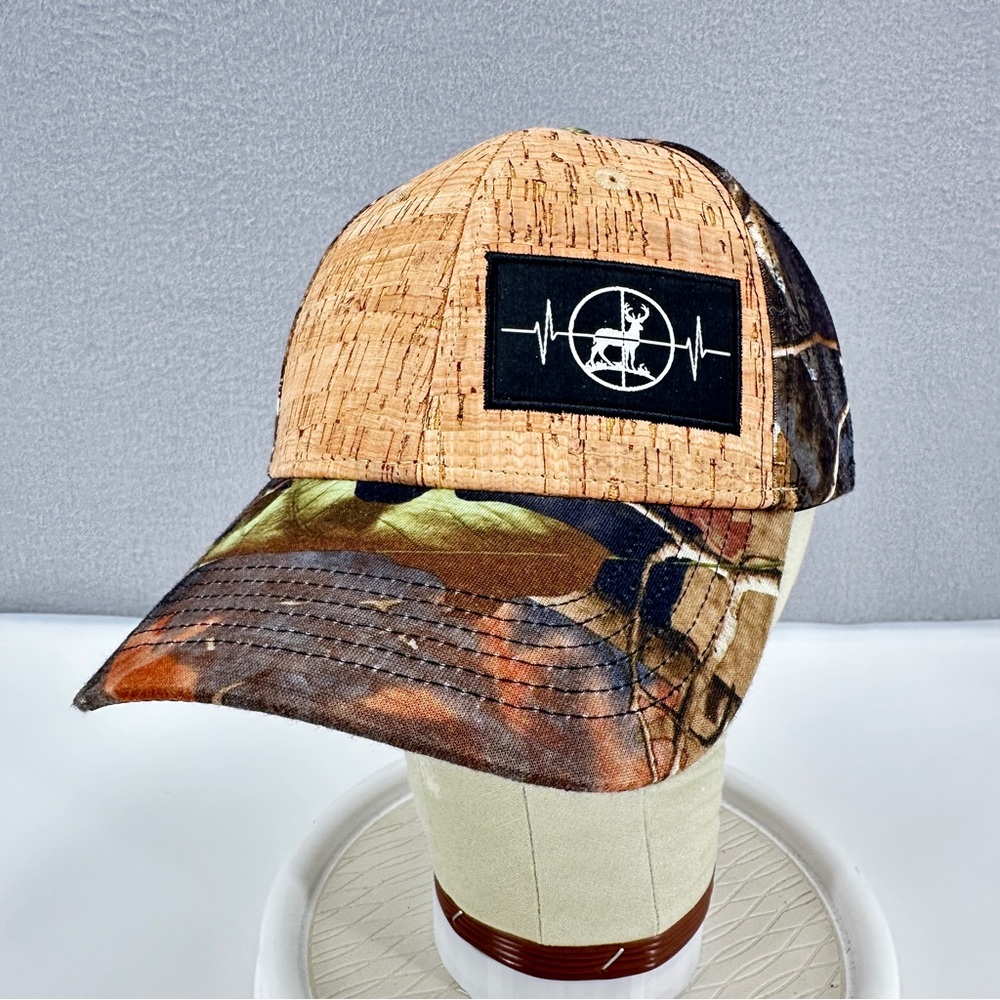 The Heartbeat Brand Deer Hunting Scope Crosshair Hat Cap Snapback Fall Camo Cork